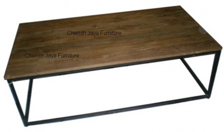 Code: SJAT 012 Name: Kotak Iron Coffee Table Size: W=120 x D=80 x H=37 cm  Wood: Solid Teakwood